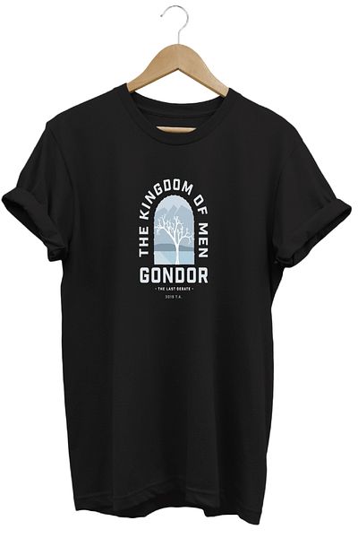 remonz Lotr Lord of the Rings Gondor με εμπριμέ κοντομάνικο βαμβακερό μπλουζάκι με λαιμόκοψη