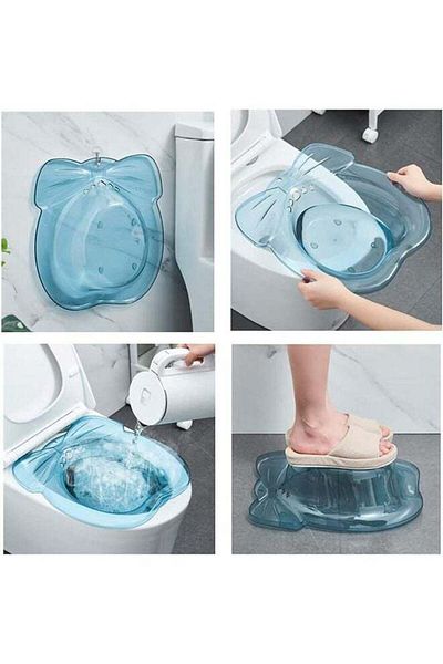 Yelajoy Sitz Bath with Flushing Private Care,with 5 Towels and Hooks,for Postpartum Care & Acne Patients