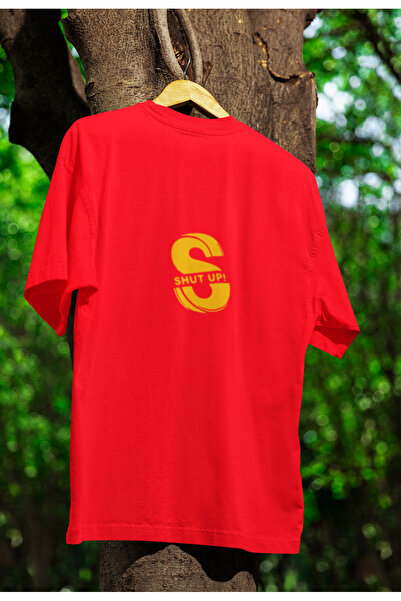 MG تي شيرت بأكمام قصيرة من القطن برقبة دائرية ومطبوع للجنسين