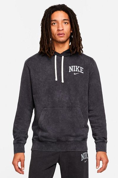 Nike Мъжки черен хавлиен пуловер с качулка - Sportswear Arch