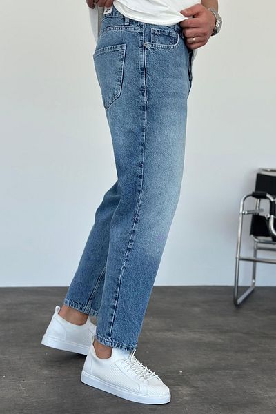 MADZEYMODA Ανδρικό Boyfriend Mold Μπλε τζιν ύφασμα Jean Jeans Παντελόνι KE-778