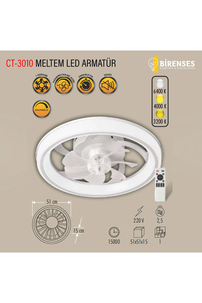 Cata MELTEM LED TAVAN VANTİLATÖRÜ