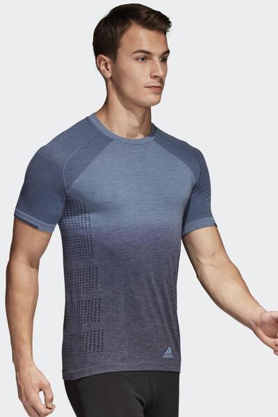 adidas Синя футболка з вовняним низом, фарбована в масляній фарбі