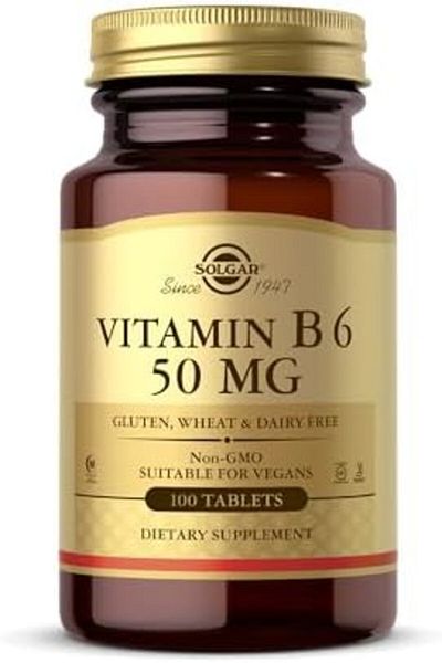 Solgar Vitamin B6 50 mg | 100 Tablets | Supports Energy Metabolism & Nervous System | Vegan, Non-GMO