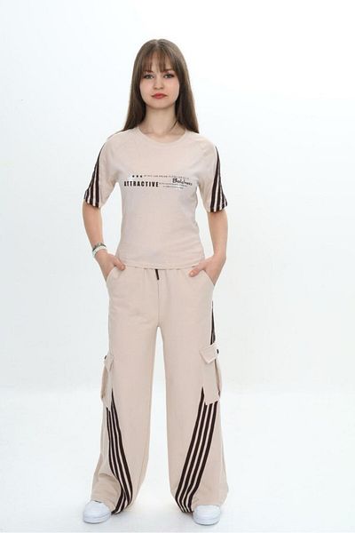 Pantulux Κοριτσίστικο κοστούμι αθλητικής φόρμας με τσέπες & κοντομάνικο μπλουζάκι 100% βαμβάκι