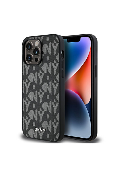 Dkny iPhone 14 Pro Max Kılıf DKNY Lisanslı Magsafe Şarj Özellikli 3D Yazılı G...