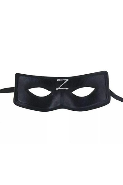 Mu Art Ahşap Zorro Mask Printed with Z on the Back Elastic
