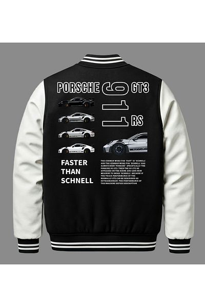 Edizen Porsche 911 Gt3 Rs Premium Bomber College Jacket Unisex Oversize 100% Cotton