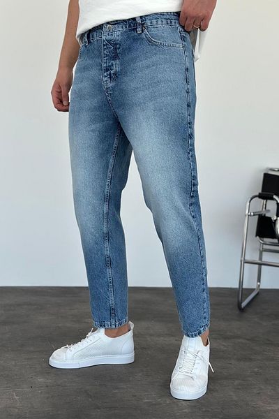 MADZEYMODA Ανδρικό Boyfriend Mold Μπλε τζιν ύφασμα Jean Jeans Παντελόνι KE-778