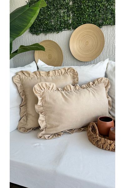 Decamor home Κάλυμμα μαξιλαριού Vintage Μπεζ Χρώμα Βοημίας 1 Τεμάχιο