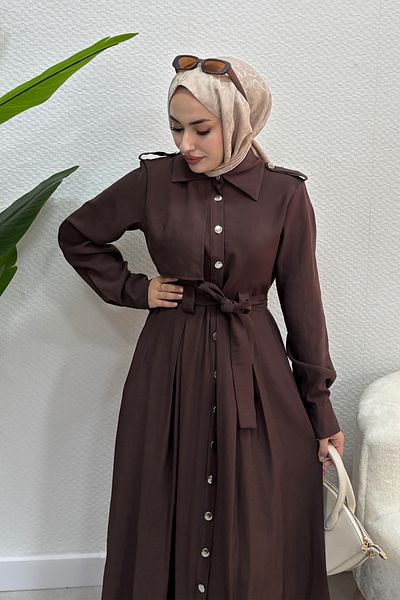 Tesettür Diyarı Rochie de vară Tril Tril, cu nasturi, pentru femei