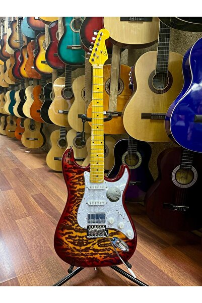 LEA Desenli Sunburst 2 Sıngle 1 Humbucker Elektro Gitar-kılıf Kablo Pena Dahil