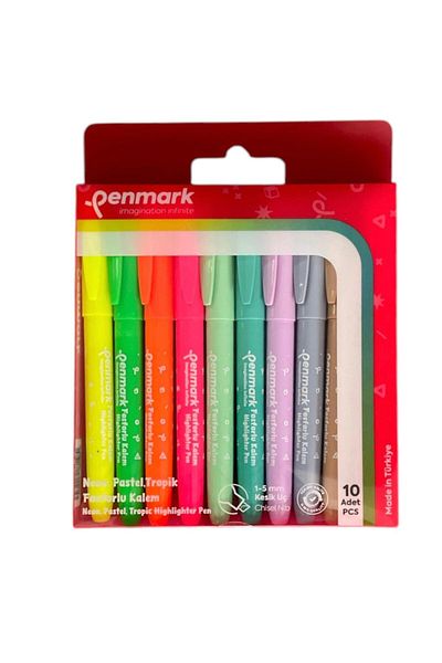penmark 10 Piece Pencil Set with Neon & Pastel Types (Produced in Turkey)