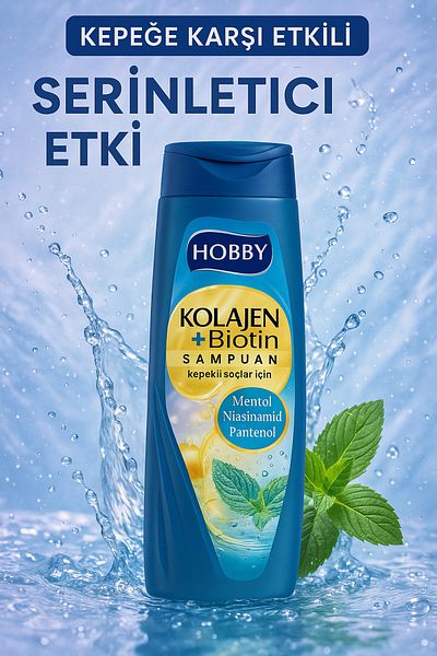 Hobby Shampoo for Dandruff Hair Collagen Menthol & Panthenol 480 ml