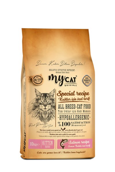 My Cat Mycat Orıgınal Az Tahıllı Somon Balıklı Yavru Ve Anne Kuru Kedi Maması 10kg