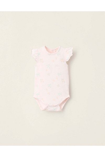 Ziddy Bodysuit with Motif and Ruffles for Newborn Girls 'Nemo', Light Pink