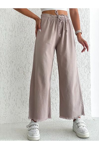 BRAXELL Tasseled Palazzo Trousers