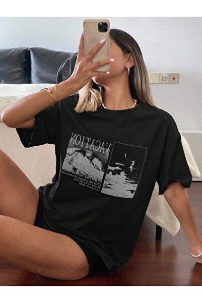 Revasser Unisex Ανδρικό/Γυναικείο T-Shirt VACATION με Ειδικό Τύπωμα Oversize ...