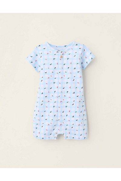 Ziddy Romper Pyjamas with Motif for Baby Boys 'Sharks', Blue