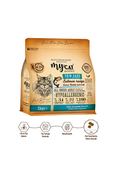 My Cat Mycat Original Az Tahıllı Hypoallergenic Skin Care Somon Balıklı Tüm I...