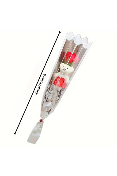 Store Romantik Yapay Gül Buketi ve Peluş Ayı
