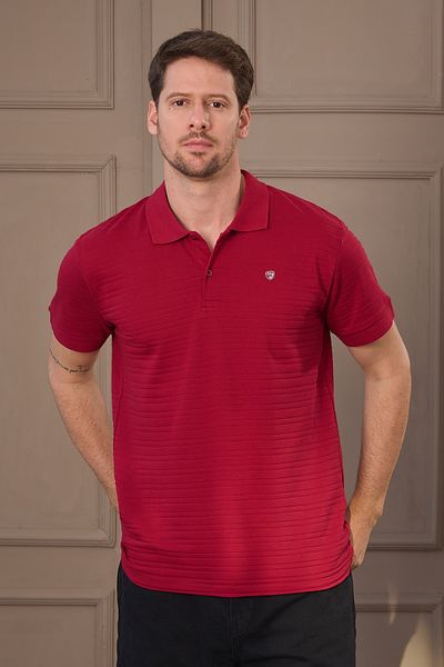 COMBİNE MİCHAİL Tricou pentru bărbați, 100% bumbac, cu guler polo, burgundă