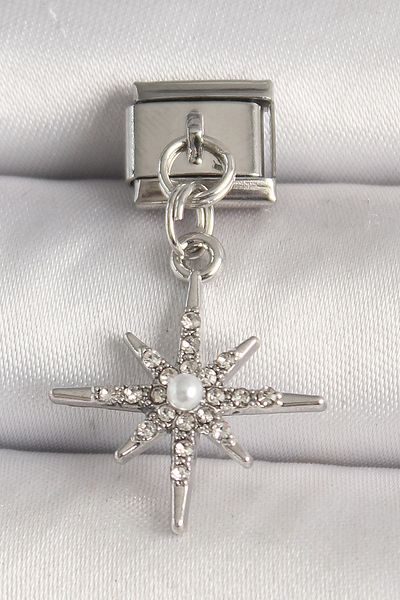 Skygo 316L Steel Silver Color Zircon Subtle Nomination Charm North Star Model