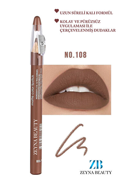 ZEYNABEAUTY Jumbo Dudak Kalemi Suya Dayanıklı -Matte Jumbo Lipliner Waterproof