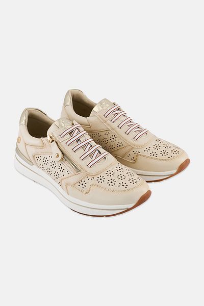 XTI Women Zipper Closure Casual Shoes, Beige