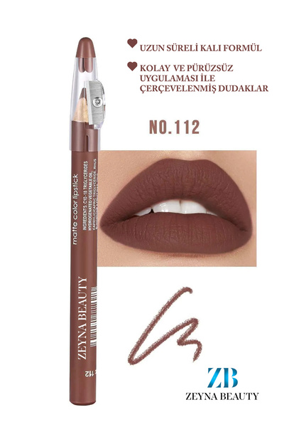 ZEYNABEAUTY Jumbo Dudak Kalemi Suya Dayanıklı -Matte Jumbo Lipliner Waterproof