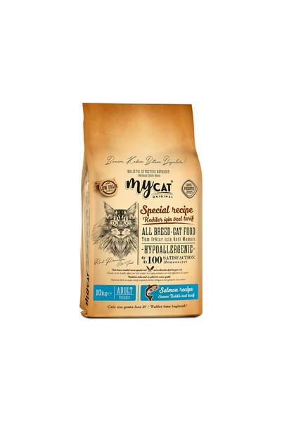 My Cat Mycat Original Az Tahıllı Hypoallergenic Skin Care Somon Balıklı Kedi Maması (10KG)