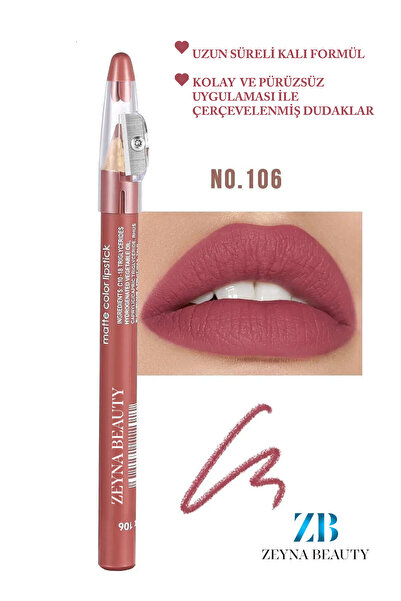 ZEYNABEAUTY Jumbo Dudak Kalemi Suya Dayanıklı -Matte Jumbo Lipliner Waterproof