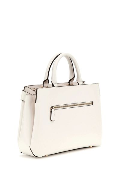 Guess Lorelei Girlfriend Satchel Women's Ecru Handbag Hwvg9639060-Bon