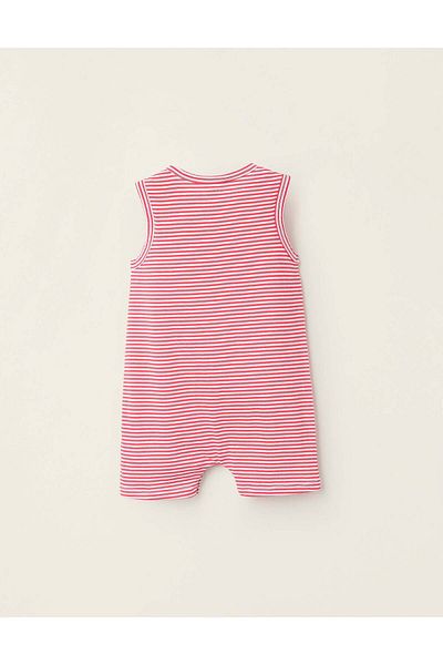 Ziddy Pack of 3 Cotton Romper-Pyjamas for Baby Boys, Blue/Red
