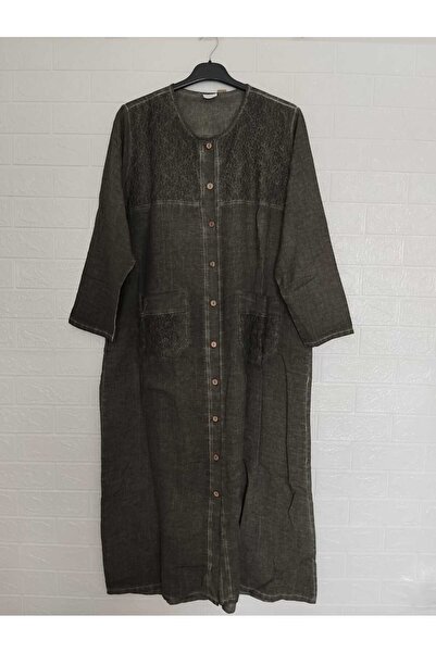 anne moda ankara 1St Quality, Washed Cotton, Buttoned Ferace/Pardesu