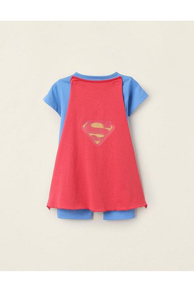 Ziddy Romper-Pyjama with Removable Cape for Newborn and Babies 'Superman', Blue