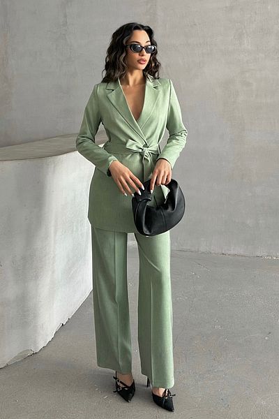 MD trend Women's Oversize Blazer and Straight Pants Set