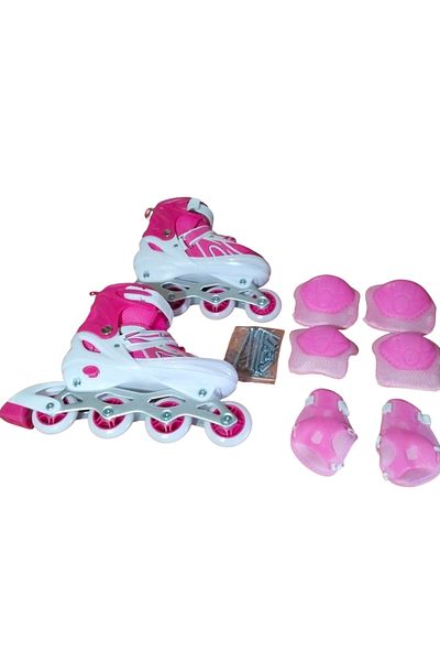 CANSPORT Concept Can Sport Pink Lighted Adjustable Training Skating and Protection Set 30-33