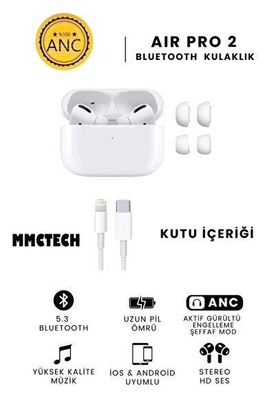 Mmctech Pro 2 Ios Ve Android Uyumlu Bluetooth Kulaklık Süper Kalite Anc Özelikli