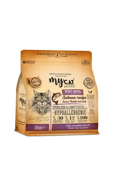 My Cat Mycat Az Tahıllı Somon Balıklı Diyet & Kısır Kedi Maması 2kg