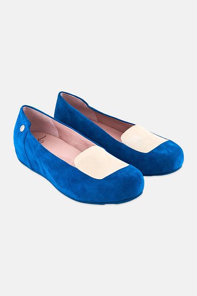 Fitflop X Stephen Jones Women Suede Slip On Flats, Blue