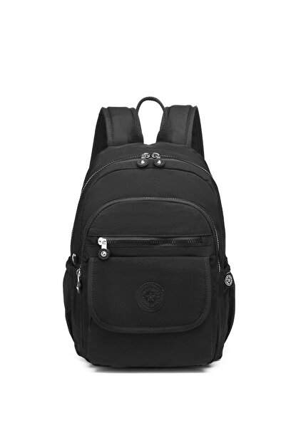 SMART BAGS SMARTBAGS ORTA BOY KRİNKIL KUMAŞ KADIN SIRT ÇANTASI 2022-1187 SİYAH