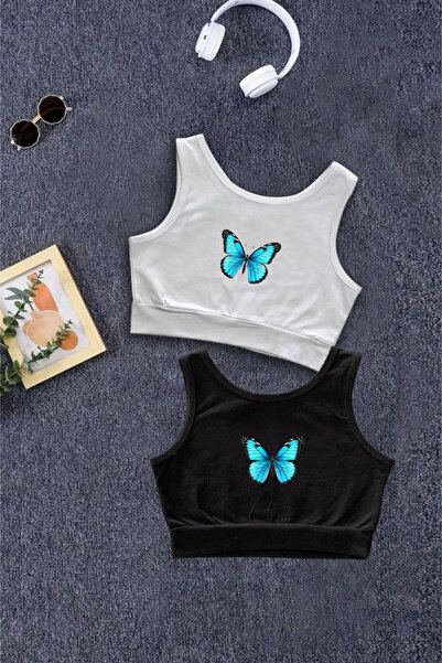 npLStore Dečiji leptir Štampano vešalica Skraćeni kroj T-shirt set