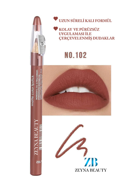 ZEYNABEAUTY Jumbo Dudak Kalemi Suya Dayanıklı -Matte Jumbo Lipliner Waterproof