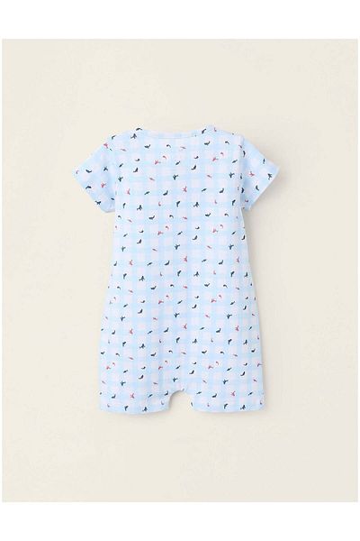 Ziddy Romper Pyjamas with Motif for Baby Boys 'Sharks', Blue