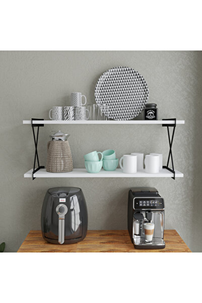 SESA MOBİLYA AKSESUARLARI ATHENA 2 li dekoratif 90 cm raf, kitaplık, kahve kö...