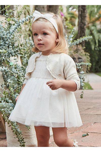 MAYORAL 01-04 Years Old Baby Girl Mayoral Cream Dress Band Set - Cream