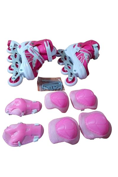 CANSPORT Concept Can Sport Pink Lighted Adjustable Training Skating and Protection Set 34-37