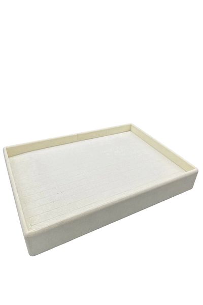 MeGass Dekor Εγχώριας παραγωγής Suede Fabric Cream Χρώμα 34/24 cm Πτυσσόμενο συρτάρι με βραχιόλι και ταμπλό χειροπέδων