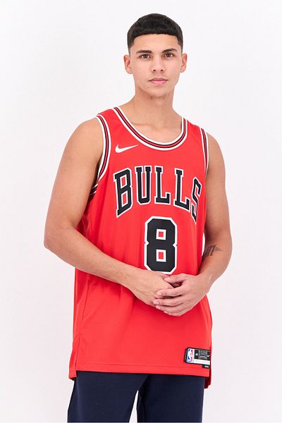 Nike X Nba Men Dri Fit Chicago Bulls Basketball Jersey, Red